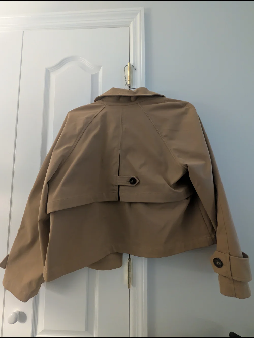 Kenneth Cole Cropped Tan Coat - Picture 3 of 4